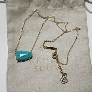 KENDRA SCOTT Isla Turquoise Magnesite Pendant Necklace gold Plated